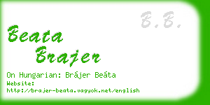 beata brajer business card